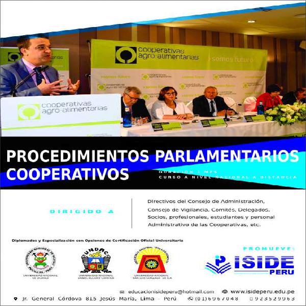 Curso de procedimientos parlamentarios cooperativos en Lima