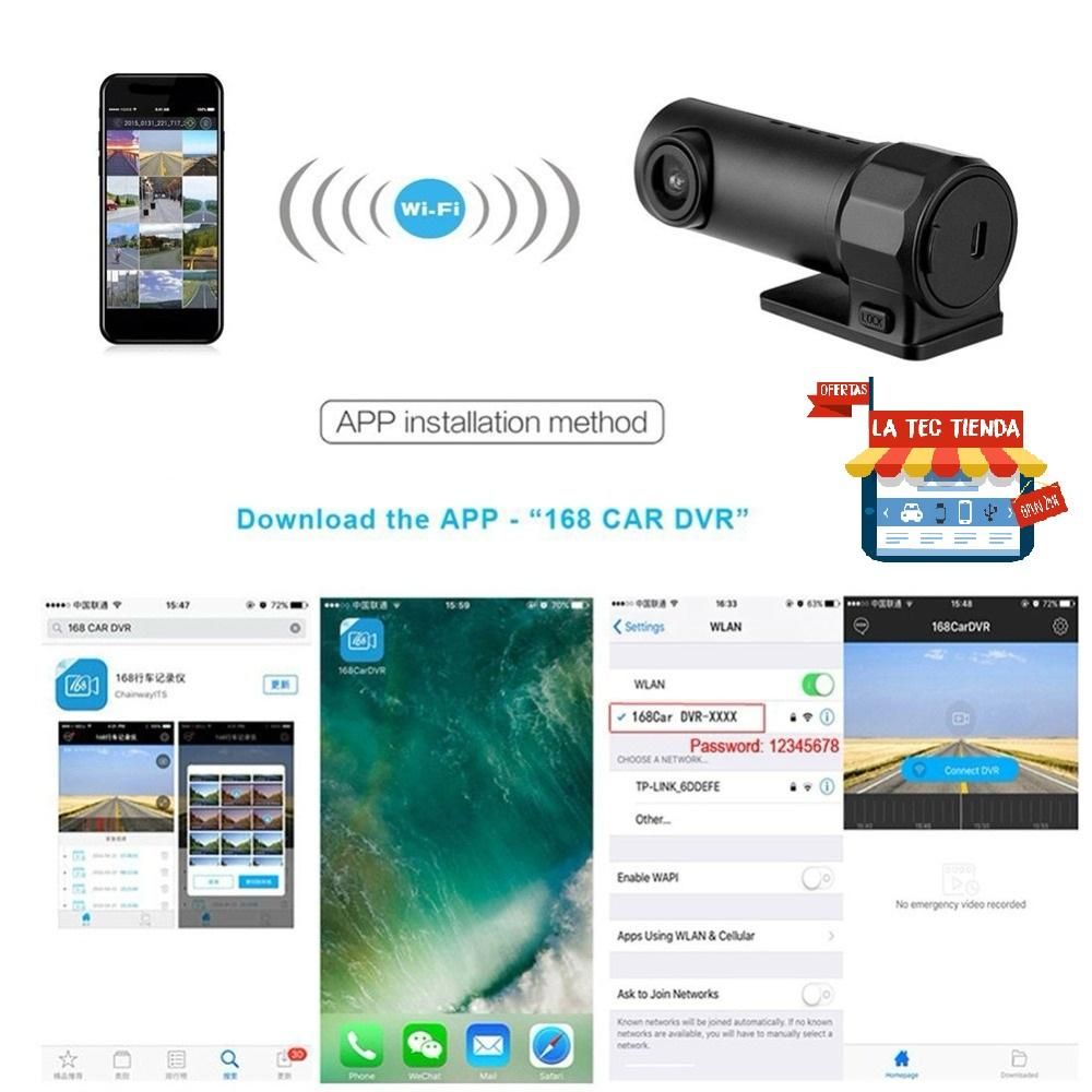 Dash Cam Wifi Dvr Con Aplicación La TEC Tienda