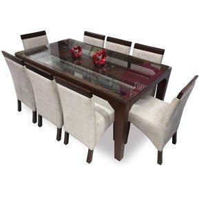 Dm Comedor Copett 8 Sillas Microfibra Velmex Beige Dmuebles