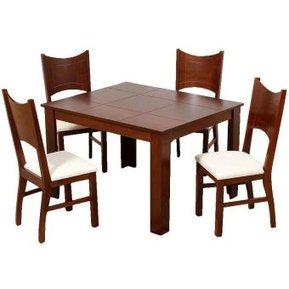 Dm Comedor Nc Torrecillas Con 4 Sillas Acabado Color Cedro