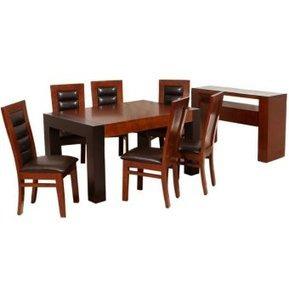 Dm Comedor Orfeo Teka Con 6 Sillas.ultracuero Negro Dmuebles