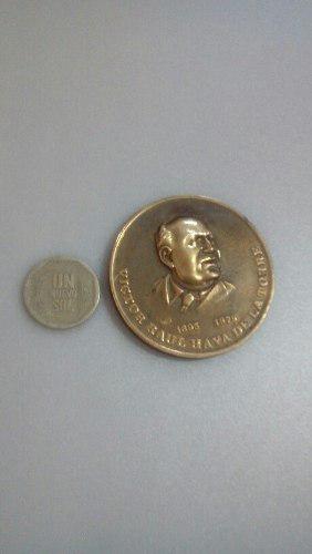 Antigua Medalla Moneda De Raul Haya De La Torre