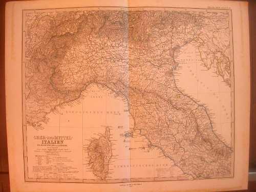 Mapa Antiguo De Italia 1880