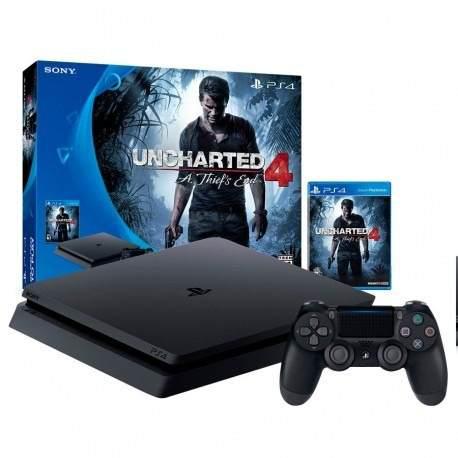 Consola Play Ps 4 Slim 500 Gb Uncharted Gamer Joystick Sony