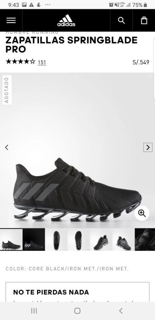 Zapatillas Adidas Springblade Pro Negro