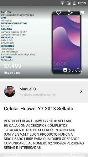 Celular Huawei Y7 2018