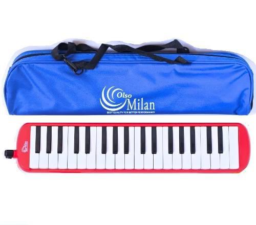 Flauta Melodica Olso Milan 37 Teclas Rojo Con Estuche