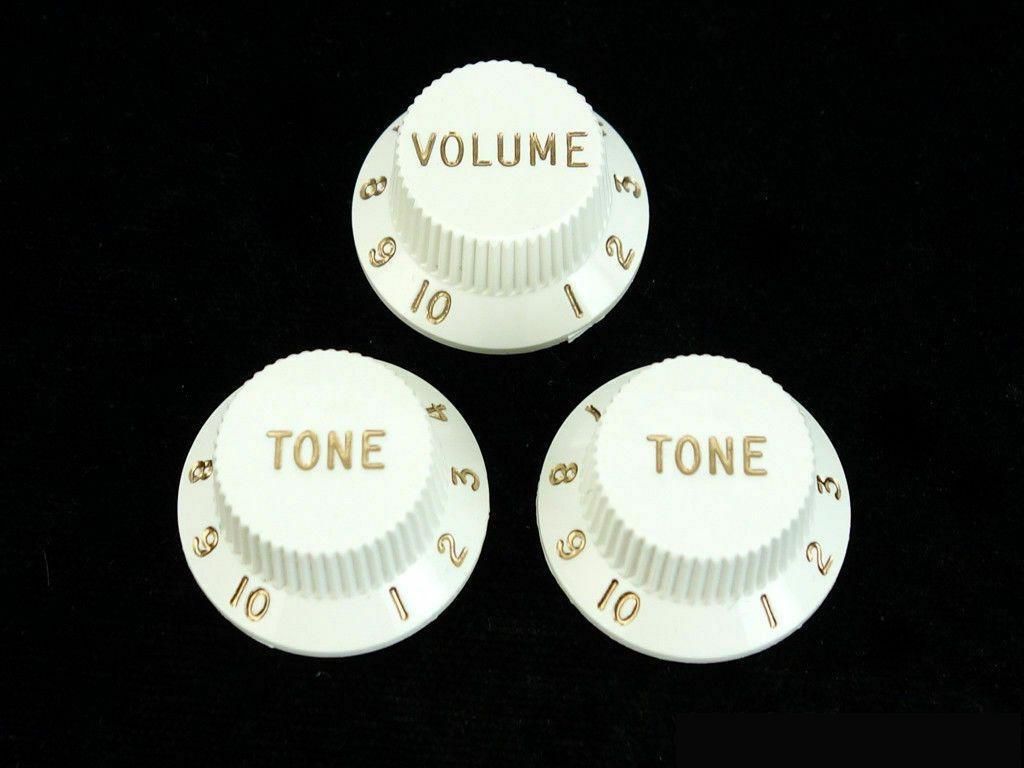 Perillas knobs blancos marca Fender para Stratocaster