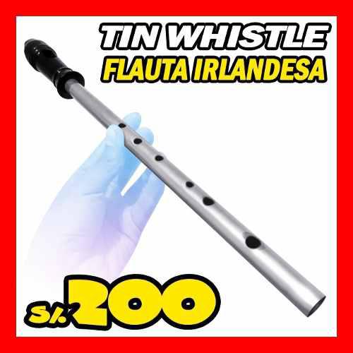 Tin Whistler Rosas Flauta Irlandesa Profesional Plata