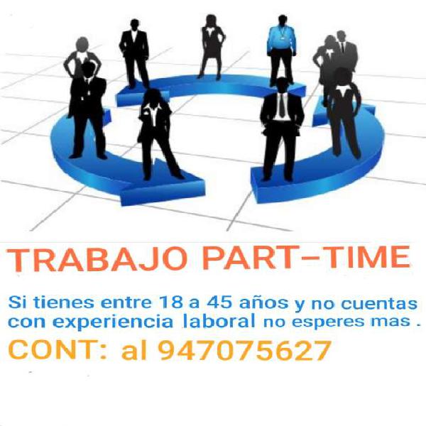 Trabajo part-time (4hrs) en Lima