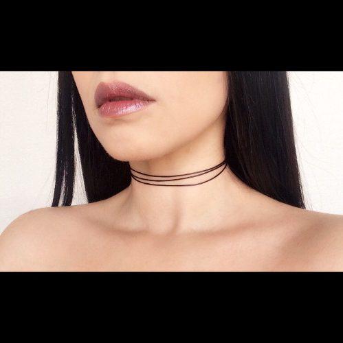 Choker Triple Con Terminales De Gold Filled Collares Moda