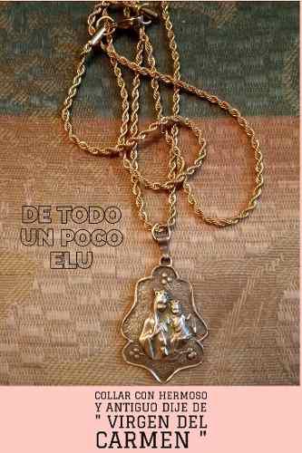 Collar Con Antiguo Dije - Virgen Del Carmen S/ 35