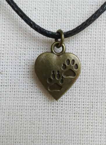 Collar/pulsera/llavero De Corazón De Huellas Mascota