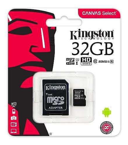 Memoria Micro Sd 32gb Clase 10 80mb/s Kingston | Cyber Wow