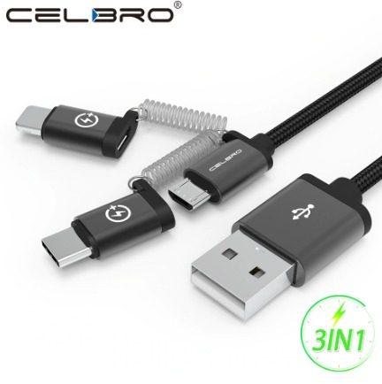 Cable 3 En 1 Carga Rápida Micro Usb/iPhone/tipo C