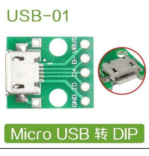 Micro Usb Al Adaptador, Pines Dip Conector Hembra Tipo B Con