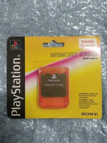 Memory Card Playstation 1 Ps1 Candy Orange Sellada ¡rara!