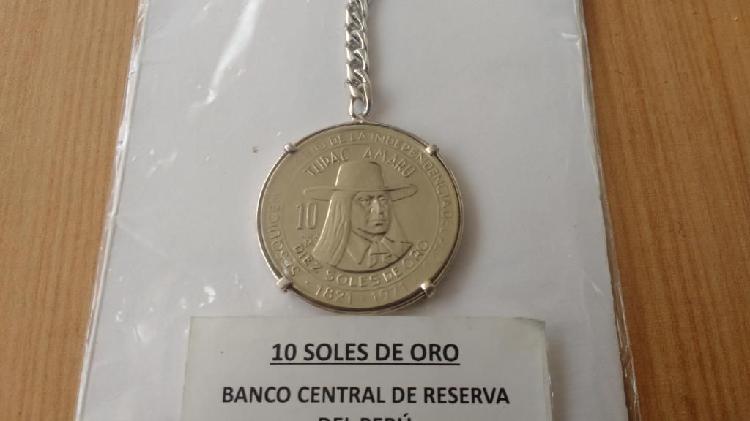 Llavero de plata 9.25 con moneda de coleccion