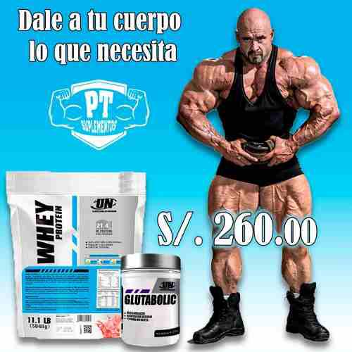 Promocion Whey Protein 5kg + Glutabolic 500 Gr + Regalo