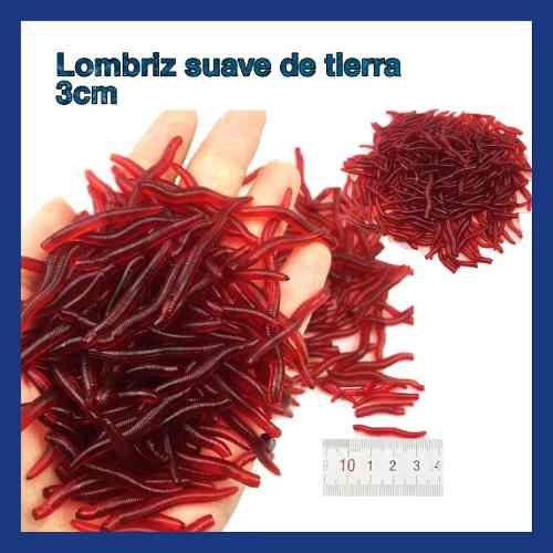 Señuelo Silicona Lombriz Rojo 3cm 25pcs Pesca Playa Río