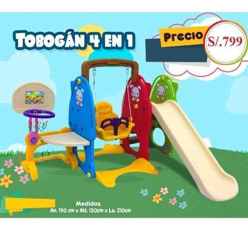 Juego Niños Niñas Columpio Tobogan Basquet 4 En 1 No Step