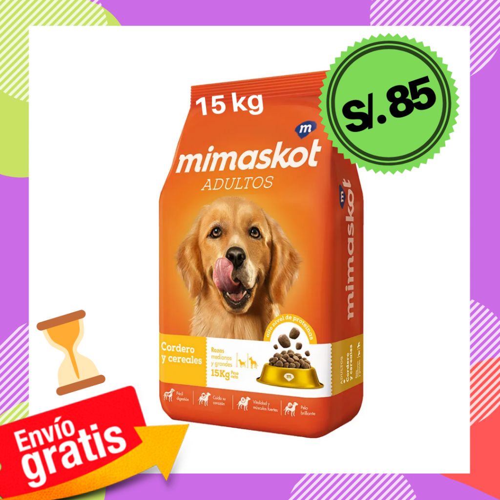 Mimaskot Alimento para perros adultos x 15 kg delivery