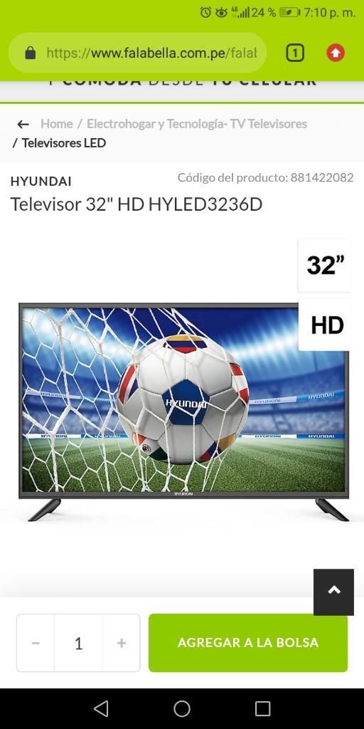 Tv Hyundai Pantalla Led 32 Pulgadas