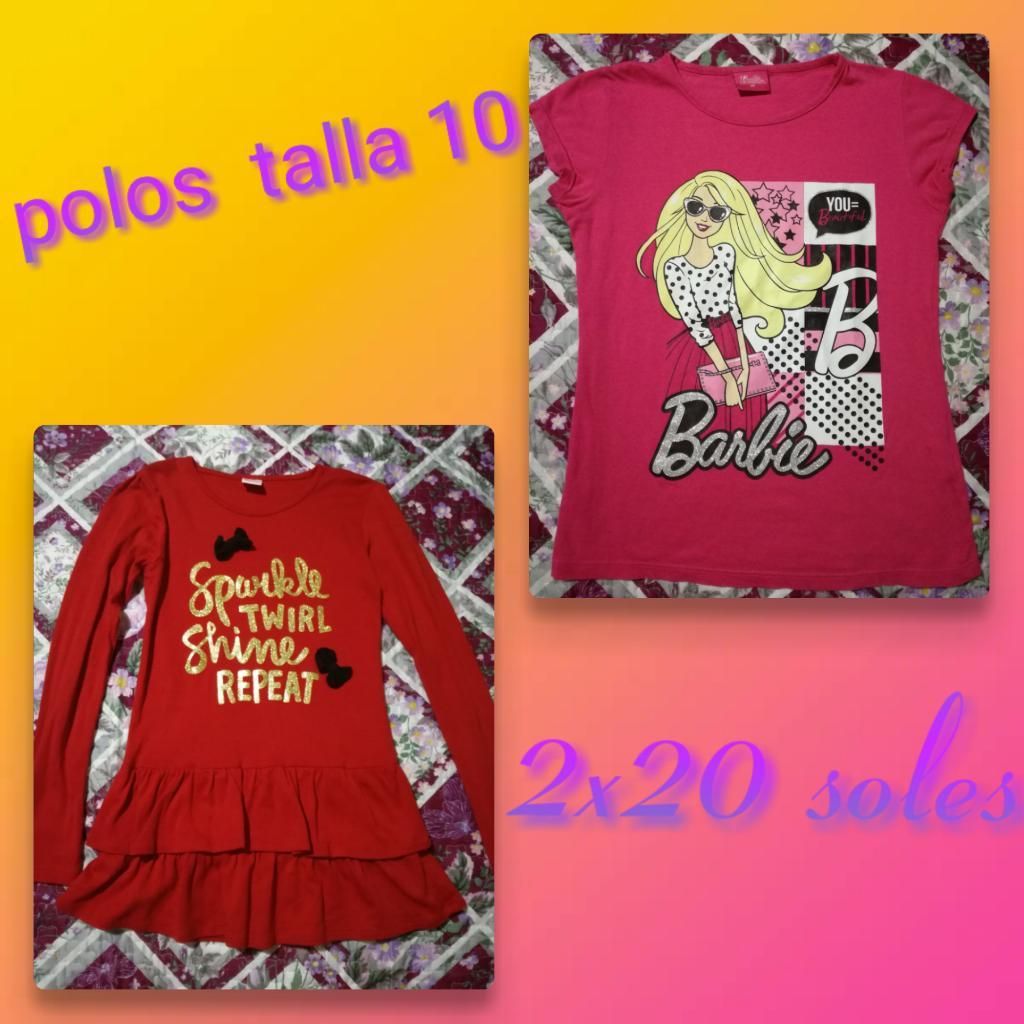 2 Polos Talla 10 Los Dos X 20 Soles