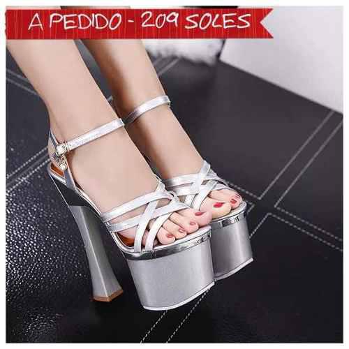 Abfa Shop A Pedido Zapatos Correas Abertura Plataforma Taco