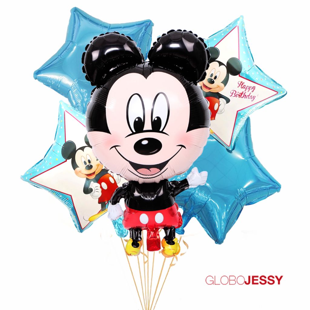 Globos de Mickey Mouse Cuerpo completo paquete de 5 unidades