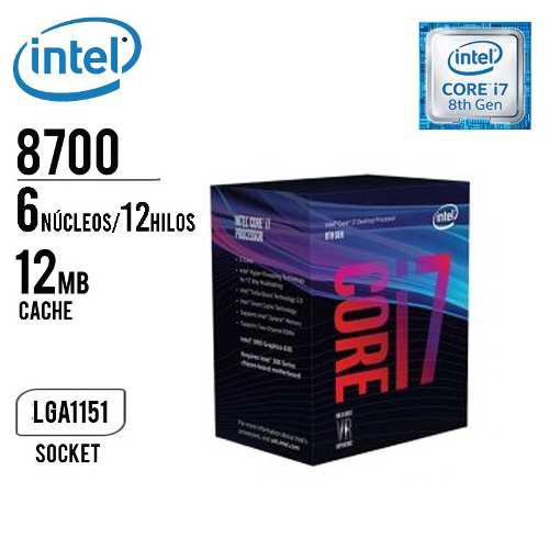 Proc. Intel Core I7 8700 3.2ghz -12.0mb Lga 1151