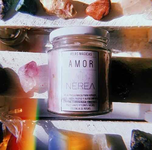 Vela Mágica Amor - Cuarzo Rosa, Esencia Vainilla