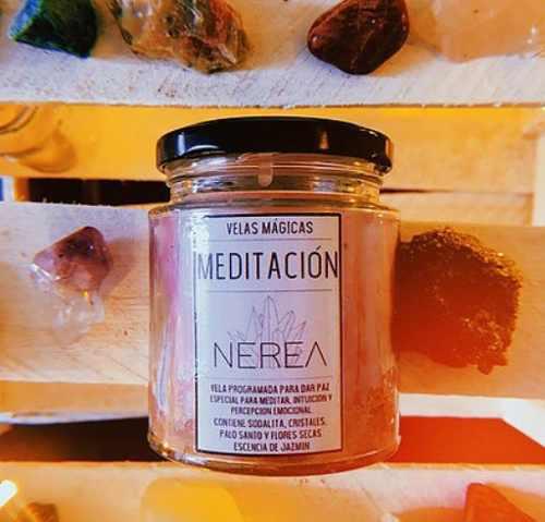 Vela Mágica Meditación - Sodalita, Esencia Jazmin