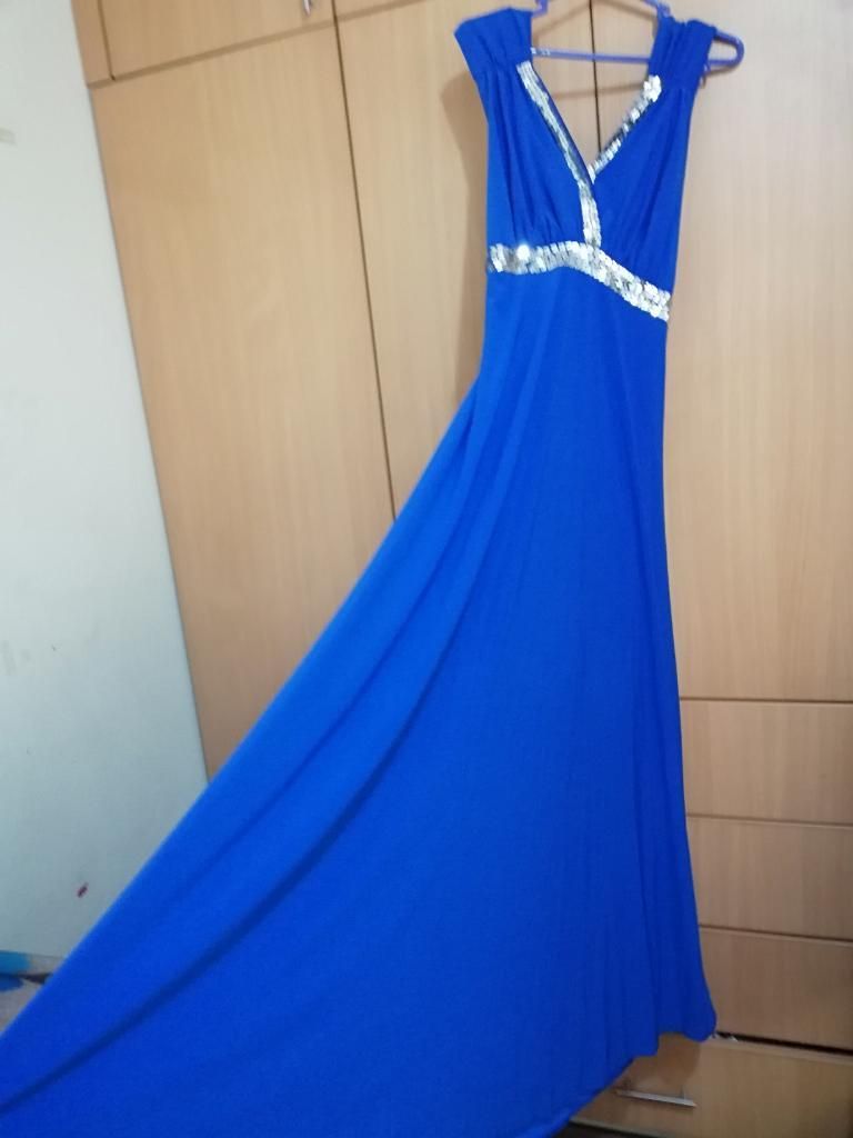 Vestido de Fiesta Azul Licrado