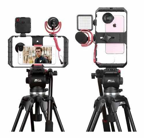 Soporte Celulares Para Filmación Video Micrófono Flash