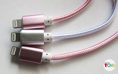 Cable Apple (lightning) De Nylon De 1m Rosado / Silver