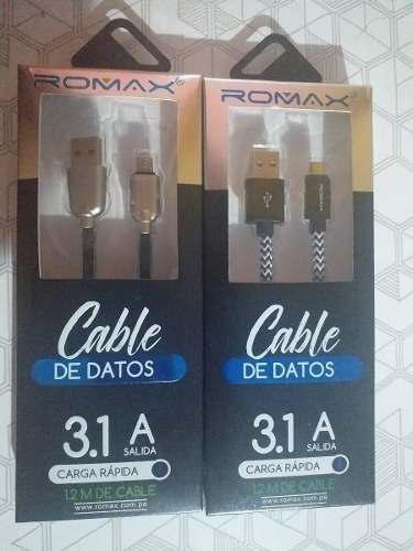 Cable De Datos V8 | Carga Rápida 3.1 A | Romax | Unid Y May
