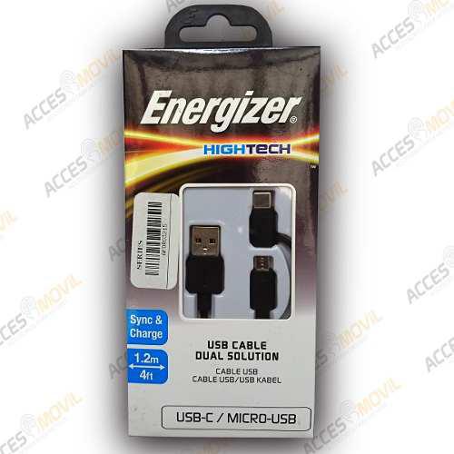 Cable Energizer High Tech Dual Solution Tipo C V8