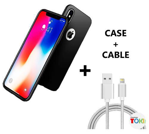 Combo Cover iPhone X / Xs + Cable Lightning De Nylon