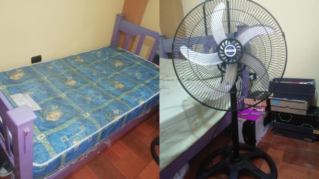 Cama Plaza Y Media Y Ventilador Cozy Air