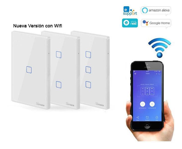 Interruptor Wifi Sonoff T0 Us Control Por App Celular Y Voz