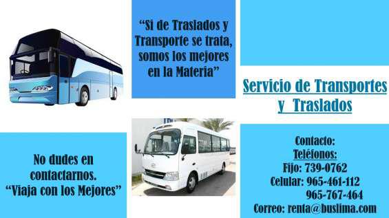 Servicio de transportes y traslados en Lima