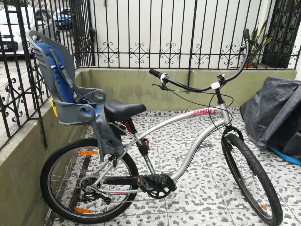 Bicicleta moderna unisex con silla porta niño