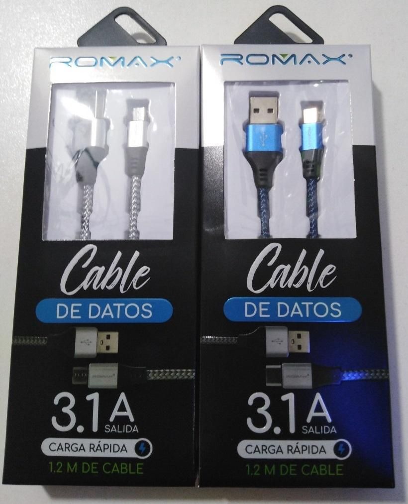 Romax Cable de Datos Micro USB 1.2 M Carga Rápida