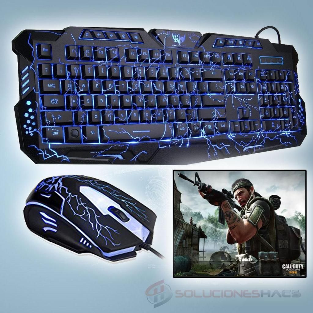 Kit Gamer Teclado Y Mouse Luces Led