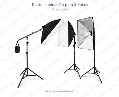 Kit De Iluminacion Fancier Studio Boom Softbox Foto Video