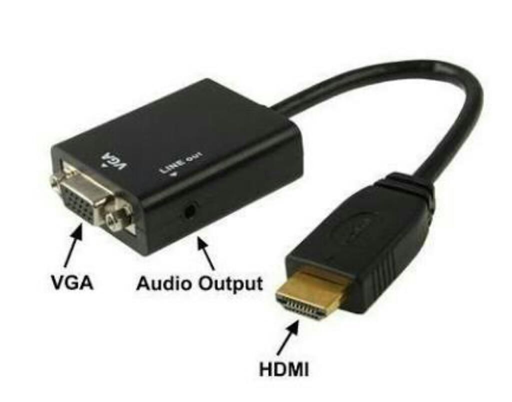 Cable Adaptador de Hdmi a Vga con Audio