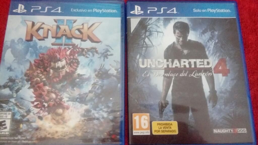 Knack 2 Y Uncharted 4 Ps4