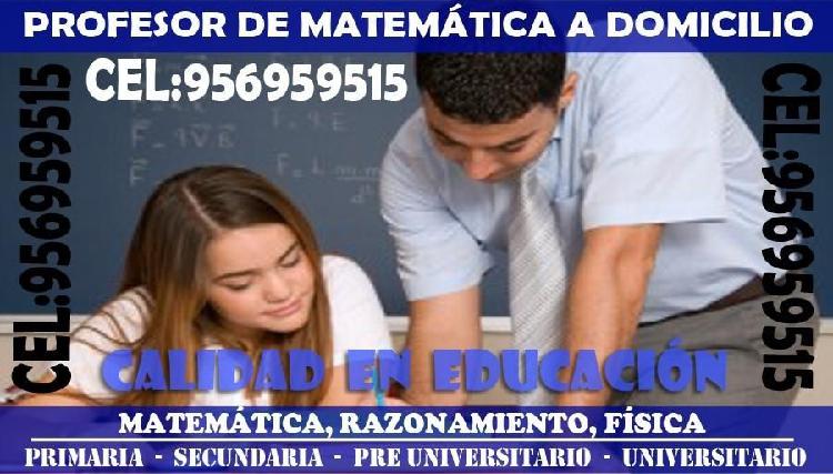 Clases Particulares de MATEMÁTICA, FÍSICA, QUÍMICA Y