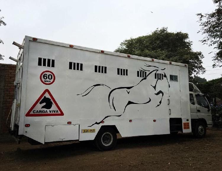 CAMION FOTON CERRADO transporte caballos 3000kms rampa